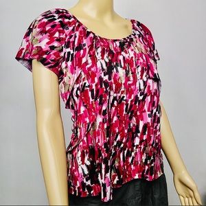 Kim Rogers Blouse or Top colorful Abstract print